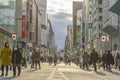 People walking and relaxing on Ginza street in Tokyo, Japan Royalty Free Stock Photo