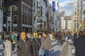 People walking and relaxing on Ginza street in Tokyo, Japan Royalty Free Stock Photo