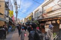 Tokyo, Japan - January 27, 2016: Yanaka Ginza.a shopping street which best represents the shitamachi flavor of the Yanaka District Royalty Free Stock Photo