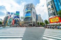 Tokyo, Japan Jul 29, 2018 : Shibuya intersection or crossing is