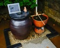 A tsukubai washbasin at Sengakuji Temple