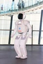 Tokyo, Japan - July 2, 2018 ASIMO robot - the famous android from Honda, located in the museum of the future Miraikan.