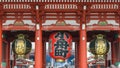 TOKYO, JAPAN -JULY, 2018: Kaminarimon, Big Japanese lantern hang over gate at Senso-ji buddhist temple Royalty Free Stock Photo