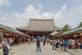 TOKYO, JAPAN -JULY, 2018: Many tourists at Senso-ji Buddhist Temple - located in Asakusa district. Senso-ji Temple is symbol of As Royalty Free Stock Photo