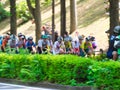 Peloton of Women`s road race. Almost 20km away from the start.