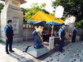 Police post for tourist information in the Harajuku neighborhood. Tokyo