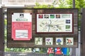 Information panel depicting the flowers blossoming in Asuka-no-komichi road. Royalty Free Stock Photo