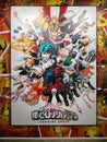 Poster of the exhibition drawing smash around Japanese manga My Hero Academia.