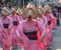 Folk Dancers, Shitamachi Tanabata Matsuri, Kappabashi Street, Tokyo, Japan. Royalty Free Stock Photo