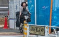 Japanese Mother Riding Bicycle, Tokyo, Japan