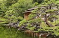 Traditional Japanese Tsubame-no-ochaya tea room or Swallow teahouse in the Hama-rikyÃÂ« Gardens.