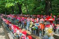 Jizo Statues at Zojoji Temple in Tokyo, Japan. Zojoji Temple is notable for its relationship with the