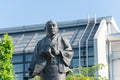 Statue of Oishi Yoshio at Sengaku-ji Temple in Tokyo, Japan. He is known as the leader of the 47