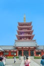 crowd of tourists near the temple Asakusa Schrein Senso-ji. Copy space for text