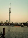 Tokyo, Japan March 25,2019 Landscape view Tokyo Sky Tree in Tokyo.View of Sumida river Royalty Free Stock Photo