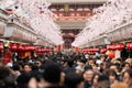 TOKYO, JAPAN - March 19, 2024: A large red lamp in Sensoji Temple, Japan. Also known as Shrine of Asakusa photography It is a Royalty Free Stock Photo