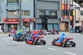 Tokyo, Japan - March 7, 2018 : Street kart tour, Mario kart tour is tourists dress up in superhero character costume and driving