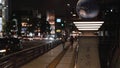 Video of the Olympic Bridge named Gorinbashi in Harajuku at night.