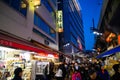 Tokyo / Japan- March 12, 2019: Walking street at Ueno Station. Food market and shopping street. Famous place in Ueno