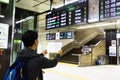 Tokyo, Japan - May 11, 2017 : Asian tourist reading subway map o Royalty Free Stock Photo