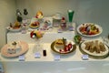 Tokyo, Japan - May 12, 2017: Display of replica food in front o