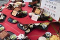 Tokyo, Japan - May 12, 2017: Display of replica food in front