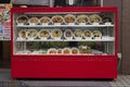 Tokyo, Japan - May 11, 2017: Display of replica food outdoors i
