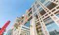 TOKYO, JAPAN - MAY 2016 : The futuristic Fuji TV Building in Odaiba. its futuristic metallic clad building featuring a massive si