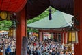 Crowd of Sanja Matsuri seen from the temple Royalty Free Stock Photo