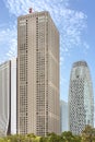 Skyscrapers of shinjuku symbols of the Japanese business and economy.