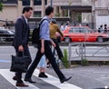 Crossing A Street In Minato, Tokyo, Japan