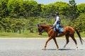 police ride horse around Imperial Palace