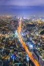 Tokyo, Japan - October 22, 2016: Tokyo, Japan night light cityscape aerial cityscape view from Mori Tower at Roppongi Hills Tokyo, Royalty Free Stock Photo