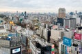 Tokyo, Japan - Nov 08 2017 : Aerial view of skyline in downtown crowded at shibuya Royalty Free Stock Photo