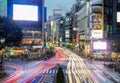 Tokyo, Japan - Nov 08 2017 : Rush hour crowded traffic jam of light vehicle at Shibuya crossing Royalty Free Stock Photo