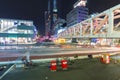 Cityscape of Shinjuku district with traffic lights on the street of Tokyo Royalty Free Stock Photo