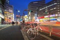 Cityscape of Shinjuku district with traffic lights