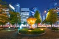 Cityscape of Shinjuku district with traffic lights