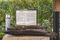 Signboard about the ruins of a japanese burned tree from the World War Ã¢â¦Â¡.