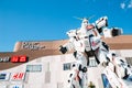 Odaiba Diver City Tokyo Plaza shopping mall and real-size Gundam robot in Tokyo, Japan Royalty Free Stock Photo