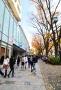 Tokyo, Japan - November 24, 2013: People shopping at Omotesando street