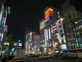 TOKYO, JAPAN - 5 NOVEMBER 2018.Shinjuku Kabukicho entertainment district at night.Neon Signs Illuminate.View of cityscape at night Royalty Free Stock Photo