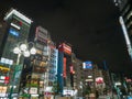 TOKYO, JAPAN - 5 NOVEMBER 2018.Shinjuku Kabukicho entertainment district at night.Neon Signs Illuminate.View of cityscape at night Royalty Free Stock Photo