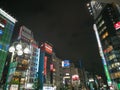 TOKYO, JAPAN - 5 NOVEMBER 2018.Shinjuku Kabukicho entertainment district at night.Neon Signs Illuminate.View of cityscape at night Royalty Free Stock Photo