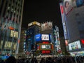 TOKYO, JAPAN - 5 NOVEMBER 2018.Shinjuku Kabukicho entertainment district at night.Neon Signs Illuminate.View of cityscape at night Royalty Free Stock Photo