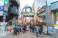 TOKYO, JAPAN - NOVEMBER 20, 2016 Shopping Street at Takeshita Street near Meijijingu/Yoyogi Park, a major tourist attraction in Ha