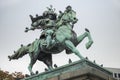 Statue of samurai Kusunoki Masashige at Kokyo-Gaien, Imperial Gardens, Tokyo Royalty Free Stock Photo