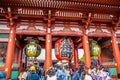 TOKYO, JAPAN: Tourists are visiting Senso-ji temple located at Asakusa area, Tokyo, Japan Royalty Free Stock Photo