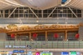 Haneda-nihonbashi bridge along folding screen in the Haneda Airport.