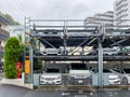 Tokyo, Japan - 23 November 2019: Two Storey Street Parking for Cars in Tokyo Royalty Free Stock Photo